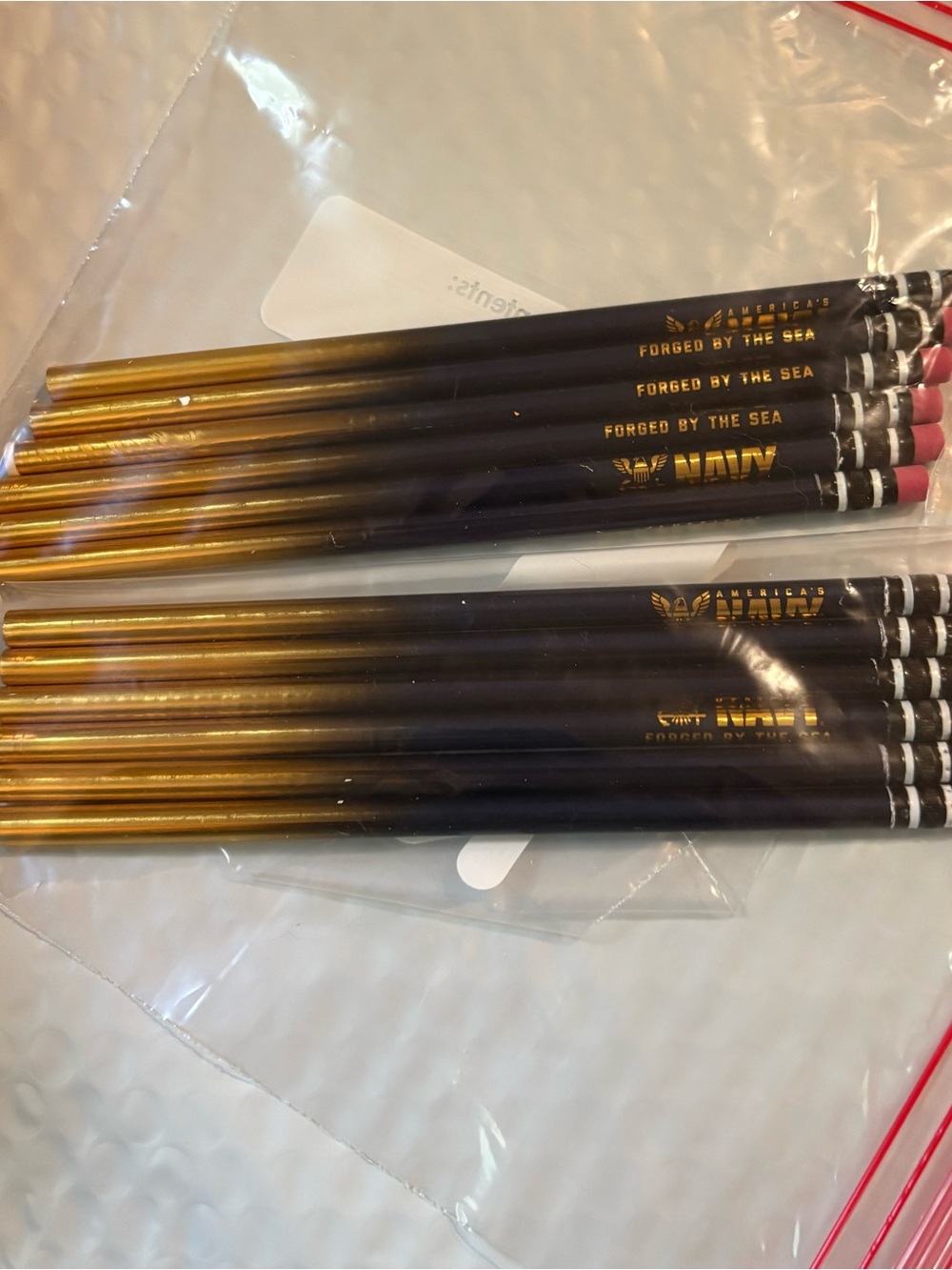 BUNDLE ITEM Navy Gold Pencils with Erasers USA Navy